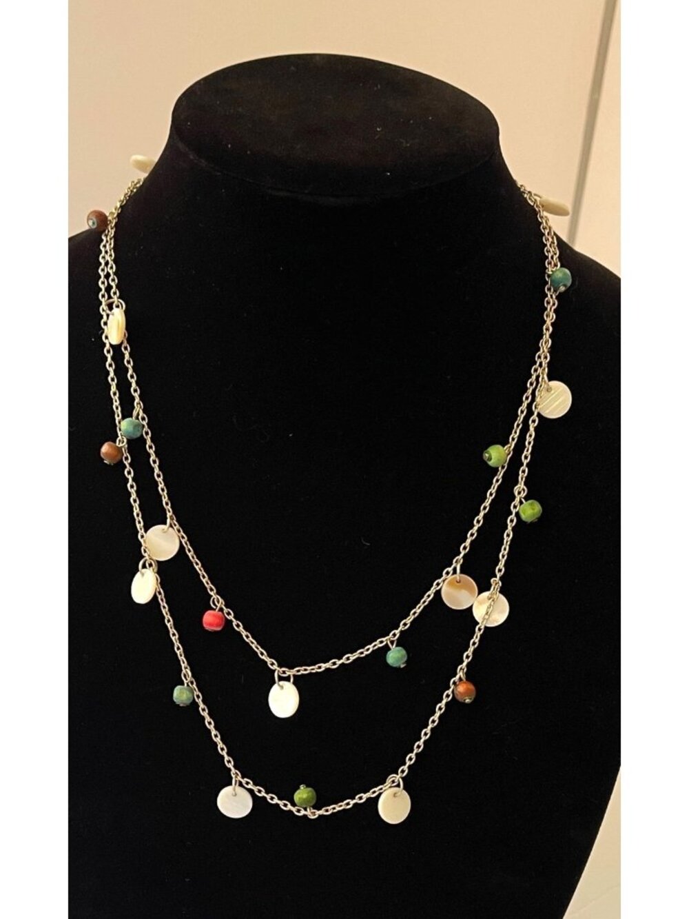 Limited Too Infinity Shell Wooden Bead Necklace Vintage Y2K Deadstock NLM